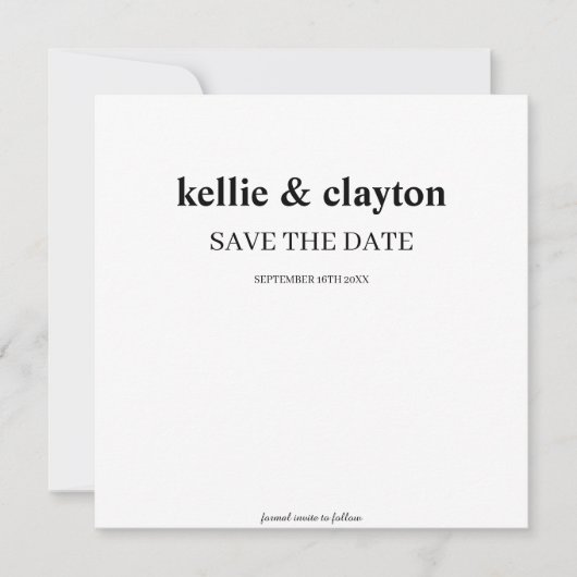 Moderne Hochzeiten speichern das Datum Save The Date (Vorderseite)