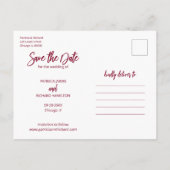 Moderne Hochzeiten speichern Datum 3 - FotoCollage Postkarte (Rückseite)