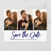 Moderne Hochzeiten speichern Datum 3 - FotoCollage Postkarte (Vorderseite)