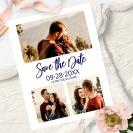 Moderne Hochzeiten speichern Datum 3 - FotoCollage Postkarte
