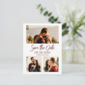 Moderne Hochzeiten speichern Datum 3 - FotoCollage Postkarte (Stehend Vorderseite)