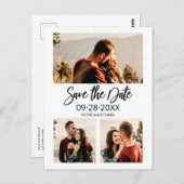 Moderne Hochzeiten speichern Datum 3 - FotoCollage Postkarte (Vorne/Hinten)