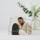 Moderne Hochzeiten speichern den Foto QR-Code des Postkarte (Stehend Vorderseite)