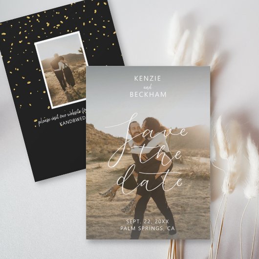 Moderne Hochzeiten speichern die Date Fotos Kallig