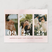 Moderne Hochzeiten speichern die Datumsprospekte g Einladungspostkarte (Vorderseite)