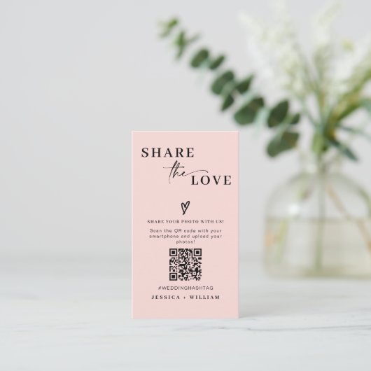 Moderne Hochzeiten teilen den QR-Code der Liebe Begleitkarte (Stehend Vorderseite)