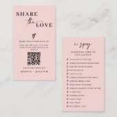 Moderne Hochzeiten teilen den QR-Code der Liebe Begleitkarte (Vorne/Hinten)