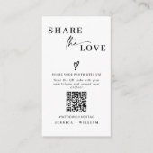 Moderne Hochzeiten teilen den QR-Code der Liebe Begleitkarte (Vorderseite)