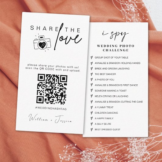 Moderne Hochzeiten teilen die Liebe QR CODE Begleitkarte