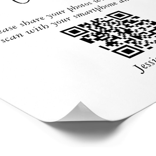 Moderne Hochzeiten teilen die Liebe QR Code-Zeiche Poster (Ecke)