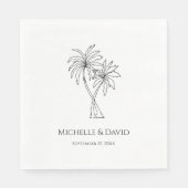 Moderne Hochzeiten Tropical Palm Trees Elegante Serviette (Vorderseite)