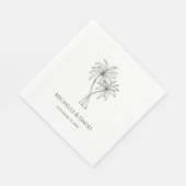 Moderne Hochzeiten Tropical Palm Trees Elegante Serviette (Ecke)