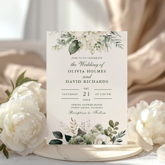 Moderne Hochzeiten von Grün- und Elfenbeinküchen Einladung