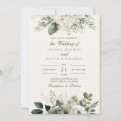 Moderne Hochzeiten von Grün- und Elfenbeinküchen Einladung (Vorderseite)