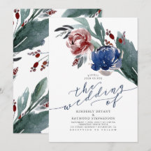 Moderne Hochzeiten von Navy Blue und Burgund Red F