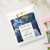 Moderne Hochzeiten von Navy Blue und Gold Floral V Geschenktütchen (Versiegelt)