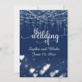 Moderne Hochzeiten von Navy Blue und White Hanging Einladung (Rückseite)