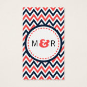 Moderne Hochzeiten von Navy & Coral Zickzack & Lov (Rückseite)