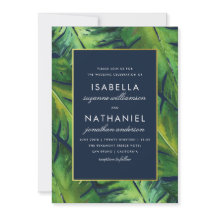 Moderne Hochzeiten von Navy & Green Tropical Blätt