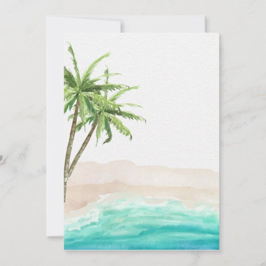 Moderne Hochzeiten von tropischen Stränden und Pal Einladung (Rückseite)