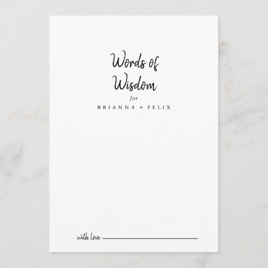 Moderne Hochzeiten von Weisheit Hinweiskarte (Vorderseite)