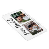 Moderne Hochzeiten: Zwei Fotos speichern Datums-Ma Magnet (Rechte Seite)
