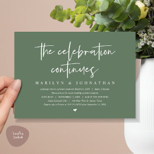 Moderne Hochzeitfeier geht weiter Einladung