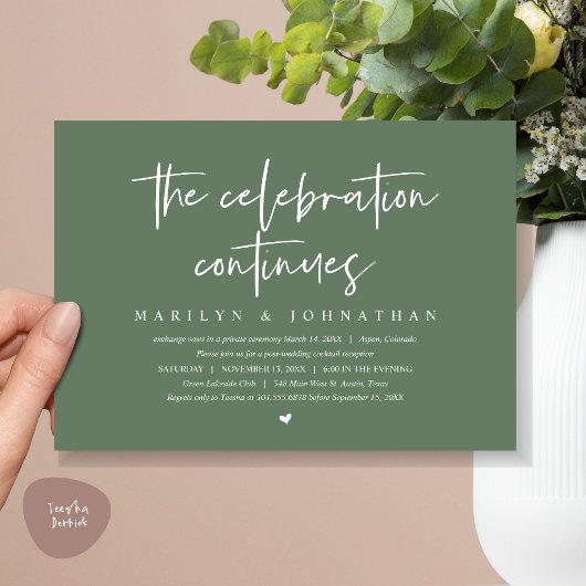 Moderne Hochzeitfeier geht weiter Einladung