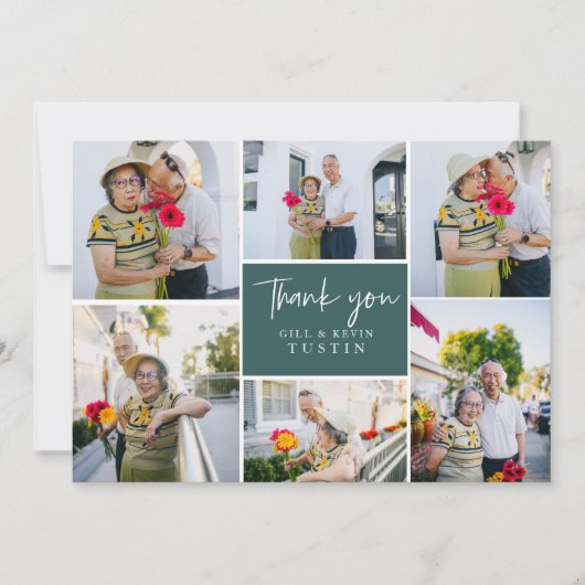 Moderne Hochzeitfotografie Dankeskarte (Vorderseite)