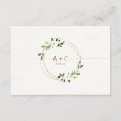 Moderne Hochzeitgeometrische Wasserfarbenwelt Holz Begleitkarte (Rückseite)