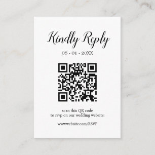Moderne Hochzeitkalligrafie - Editable QR Code UAW Begleitkarte