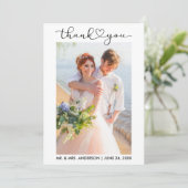 Moderne Hochzeitkalligrafie - Herzschrift Dankeskarte (Stehend Vorderseite)