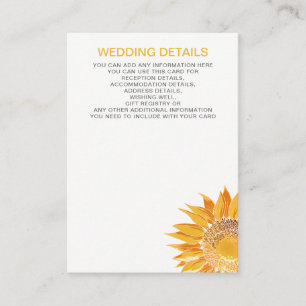 Moderne Hochzeitkarten für SunFlower Begleitkarte