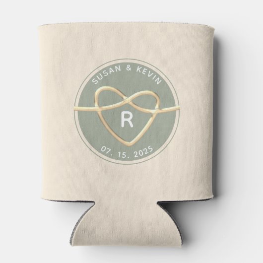 Moderne Hochzeitmonogramm Dosenkühler (Rückseite)