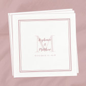 Moderne Hochzeitnamen Datum Monogramm Dusty Rose R Serviette