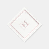 Moderne Hochzeitnamen Datum Monogramm Dusty Rose R Serviette (Ecke)