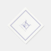 Moderne Hochzeitnamen Datum Monogramm Periwinkle B Serviette (Ecke)