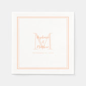 Moderne Hochzeitnamen und Datum Monogramm Anfangsb Serviette (Vorderseite)