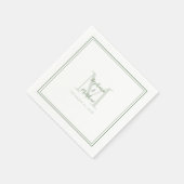 Moderne Hochzeitnamen und Datum Monogramm-Seite Gr Serviette (Ecke)