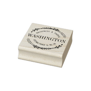 Moderne Hochzeits-Briefmarke Gummistempel