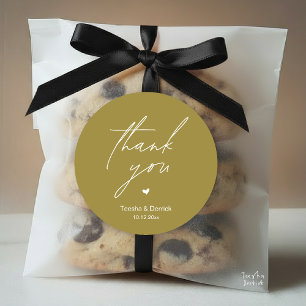 Moderne Hochzeits-Dankeschön-Geschenke Minimal Cut Runder Aufkleber