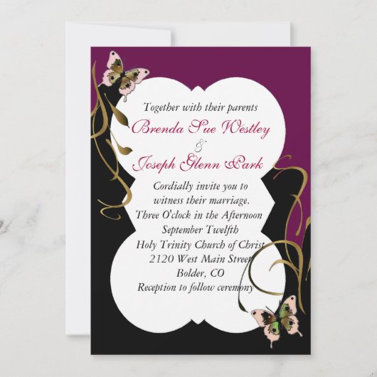 Moderne Hochzeits-Einladung Einladung (Vorderseite)