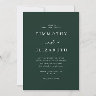 Moderne Hochzeits-Einladung Smaragd-Hochzeit Einladung