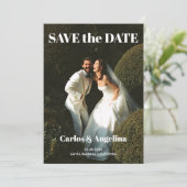 Moderne Hochzeits-Flat-Save-the-Date-Karte Save The Date (Stehend Vorderseite)