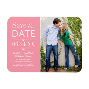 Moderne Hochzeits-Foto-Save-the-Date-Karte mit ros Magnet