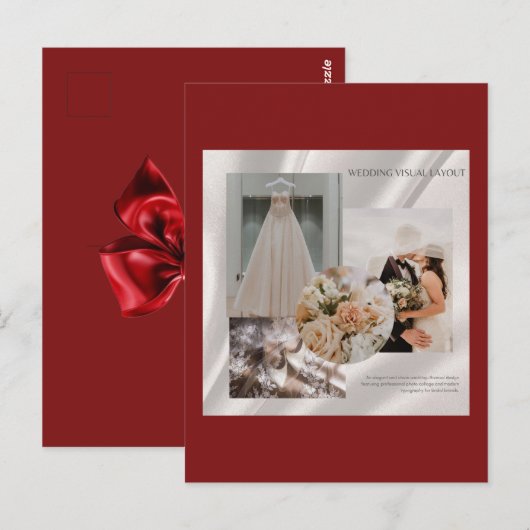 Moderne Hochzeits-Visuelle Layout-Stimmungsboard-F Postkarte (Vorne/Hinten)