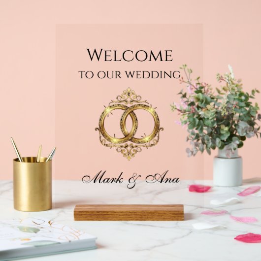 Moderne Hochzeits-Willkommensschild Acrylschild (Hochzeit)