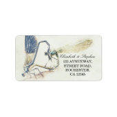 Moderne Hochzeitsadresse Dragonfly Paating Liebe H Adressaufkleber (Vorne)