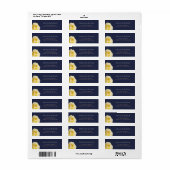 Moderne Hochzeitsadresse in Blue Yellow Rose Flora (Vorne)