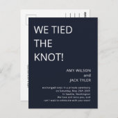 Moderne Hochzeitsankündigung der rustikalen Marine Postkarte (Vorne/Hinten)